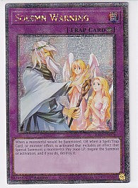 Solemn Warning First Edition Quarter Century Secret Rare - 25th Anniversary Rarity Collection II RA02-EN078 Yu-Gi-Oh! Card
