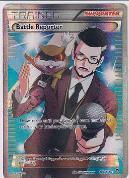 *MP* Battle Reporter Trainer Ultra Rare Full Art - Furious Fists 109/111 Pokemon Card