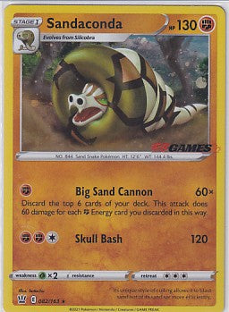 Sandaconda EB Games Exclusive Holo Promo STAMPED - Battle Styles 082/163 Pokemon Card
