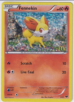 *MP* Fennekin Holo - McDonald's 2014 Promo 3/12 Pokemon Card