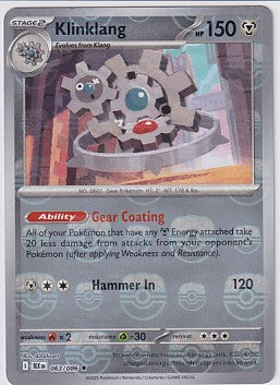 Klinklang Master Ball Pattern Holo Rare - Scarlet & Violet Black Bolt 63/86 Pokemon Card