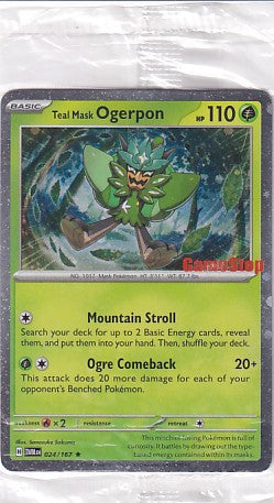 Teal Mask Ogerpon Cosmo Holo STAMPED & SEALED - Gamestop Exclusive 024/167 Pokemon Card
