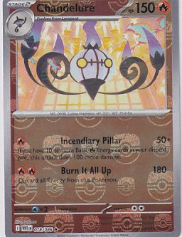 Chandelure Master Ball Holo Rare - White Flare 018/086 Pokemon Card