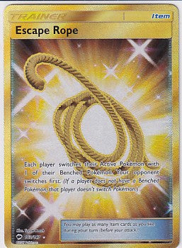 Escape Rope Secret Rare - Burning Shadows 163/147 Pokemon Card