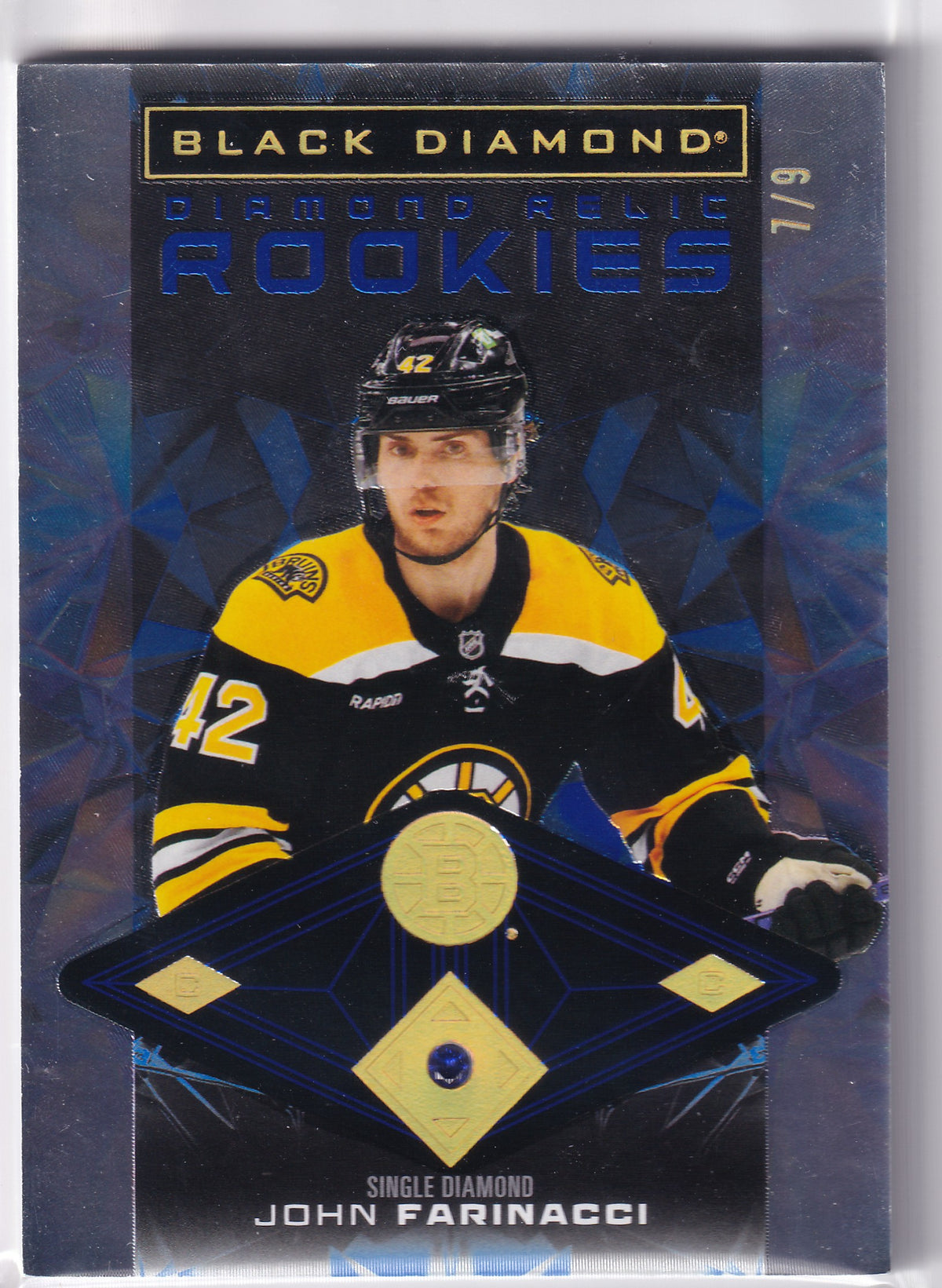 2025-26 Black Diamond Hockey John Farinacci Diamond Relic Rookies 7/9 BDR-JF