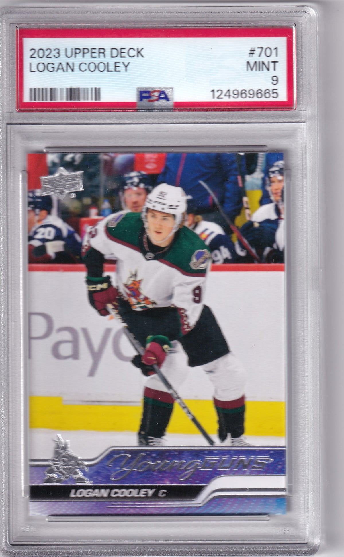 2023-24 Upper Deck Extended Logan Cooley Young Guns #701 PSA 9