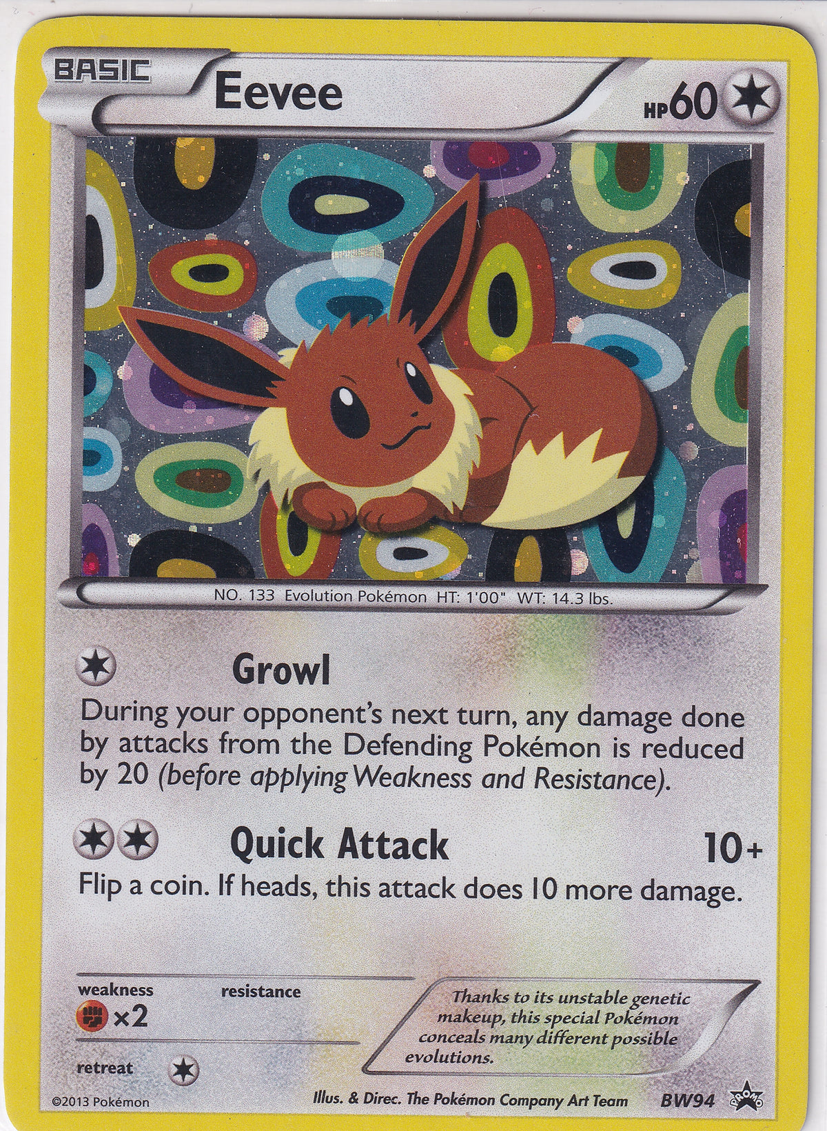 *HP* Eevee Holo Rare Promo - Black & White Promo BW94 Pokemon Card