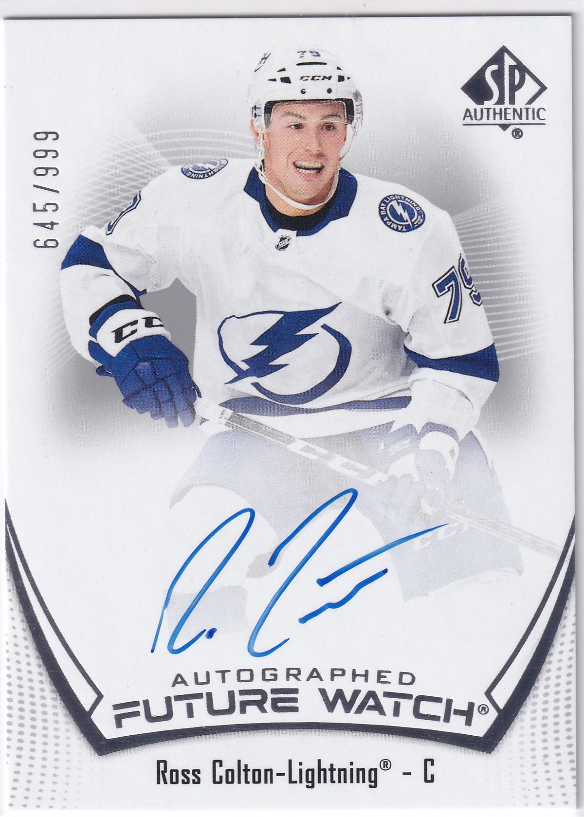 2021-22 SP Authentic Ross Colton Autographed Future Watch Auto 645/999