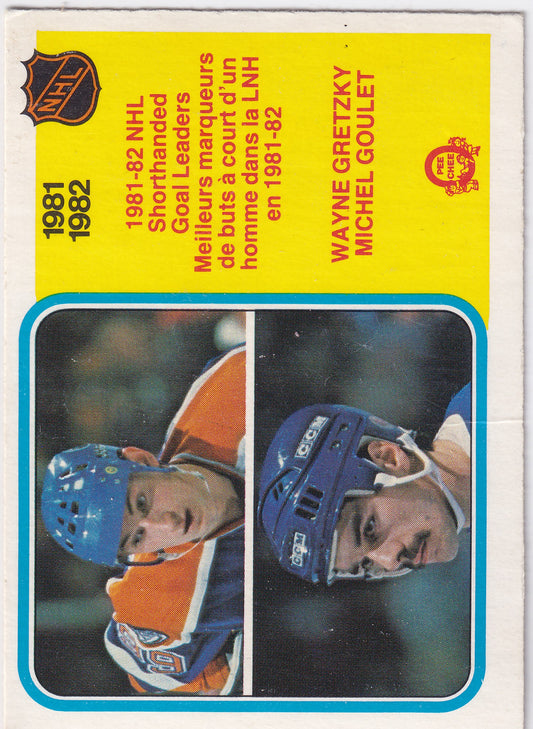 1982-83 O-Pee-Chee Wayne Gretzky Michel Goulet Shorthanded Goal Leaders #237 (2)