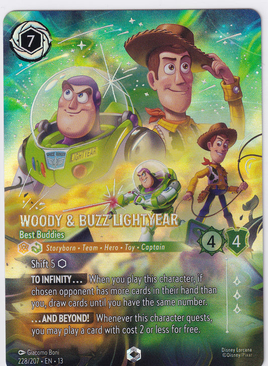 Woody & Buzz Lightyear 228/207 - Best Buddies (Enchanted) Disney Lorcana Attack Of The Vine