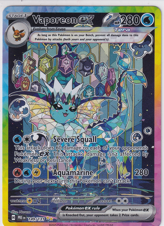 Vaporeon ex Prismatic Evolutions Special Illustration Rare 149/131