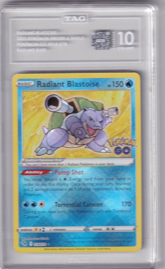 TAG 10 Radiant Blastoise 018/078 Pokemon Sword & Shield Pokemon GO