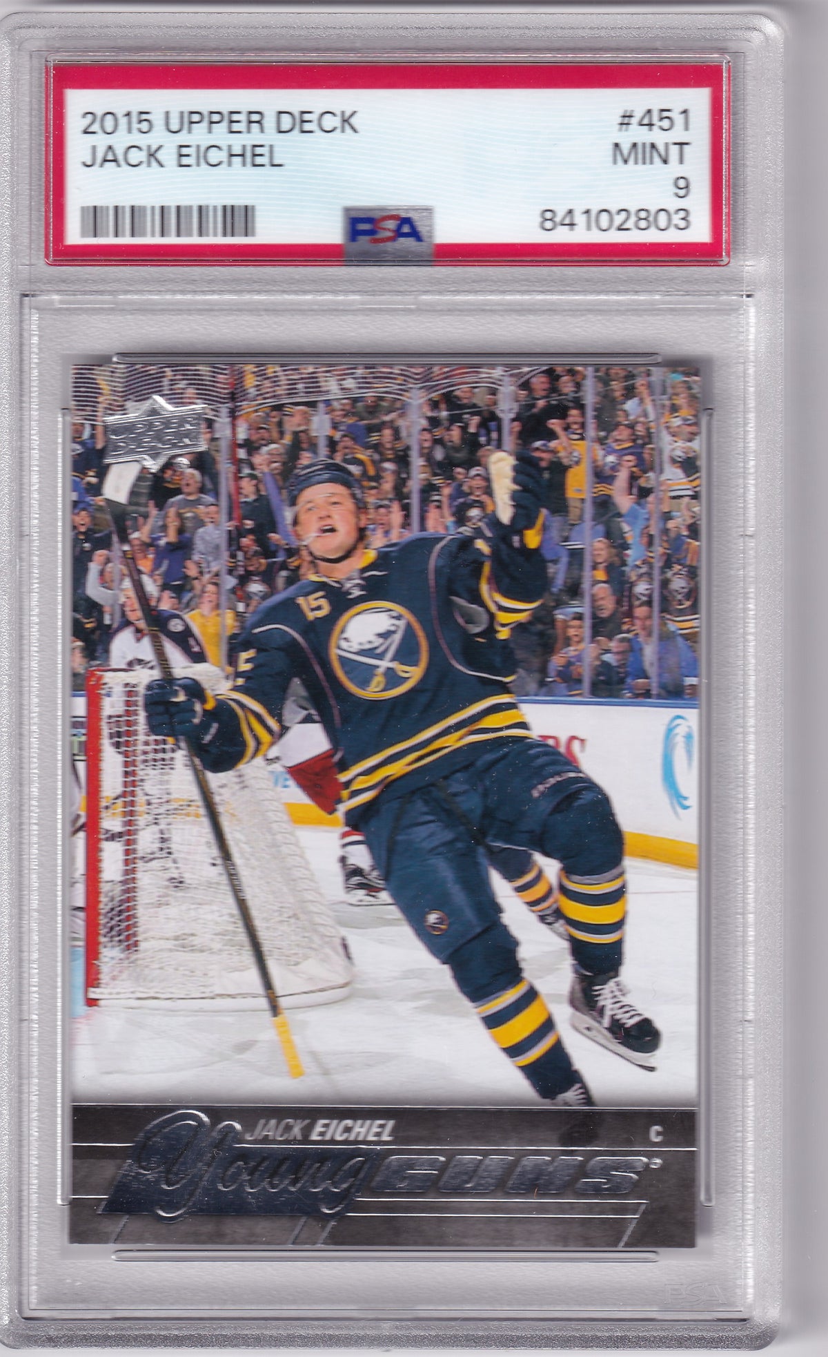 2015-16 Upper Deck Series Two Jack Eichel Young Guns #451 PSA 9