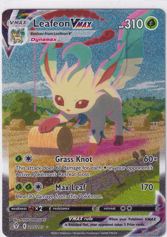 Leafeon VMAX (Alternate Art Secret) Evolving Skies Secret Rare 205/203