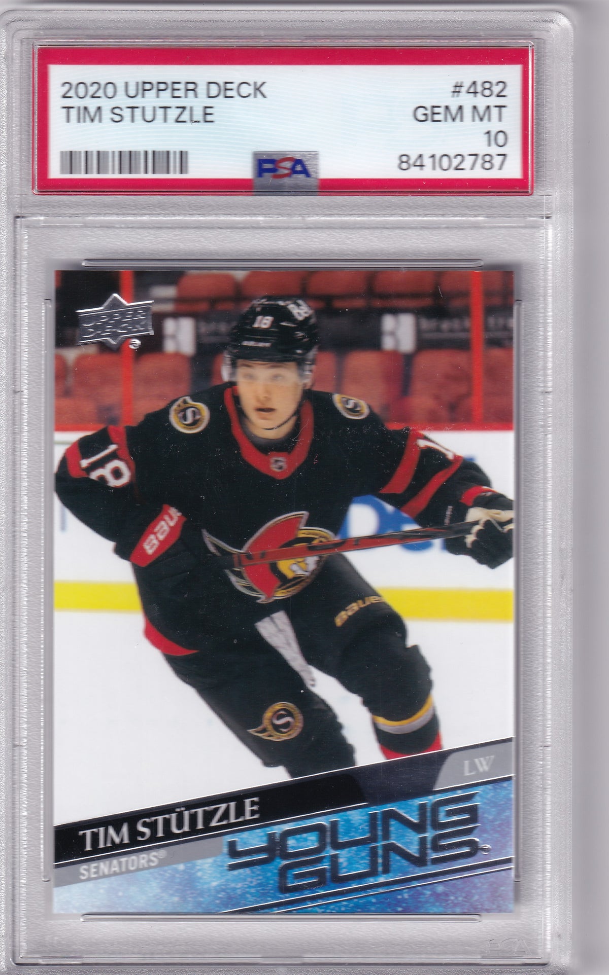 2020-21 Upper Deck Series Two Tim Stutzle Young Guns #482 PSA 10