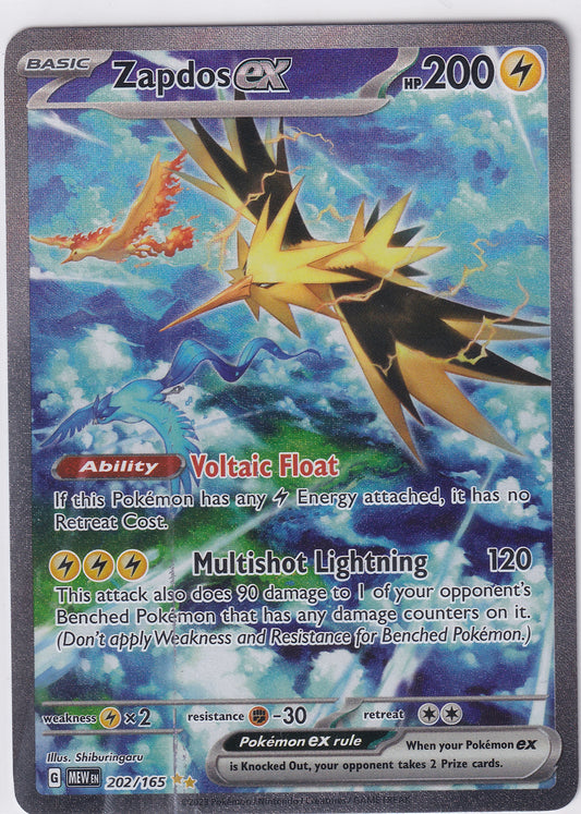 *MP* Zapdos EX Special Illustration Rare - 151 202/165 Pokemon Card