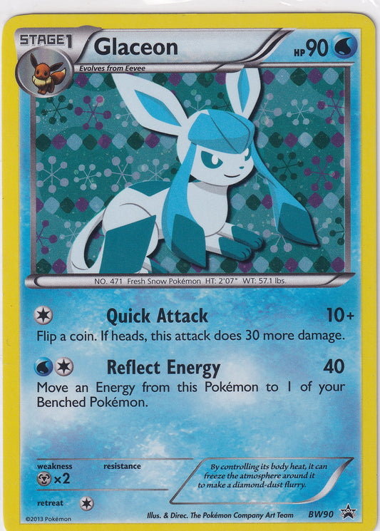 *DMG/HP* Glaceon Holo Rare Promo - Black & White Promo BW90 Pokemon Card