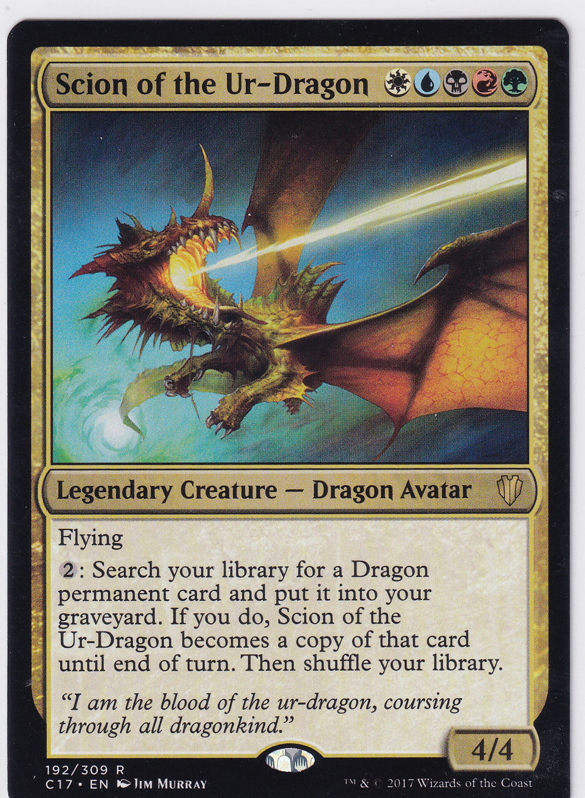 Scion Of The Ur-Dragon 192/309 Magic The Gathering Commander 2017