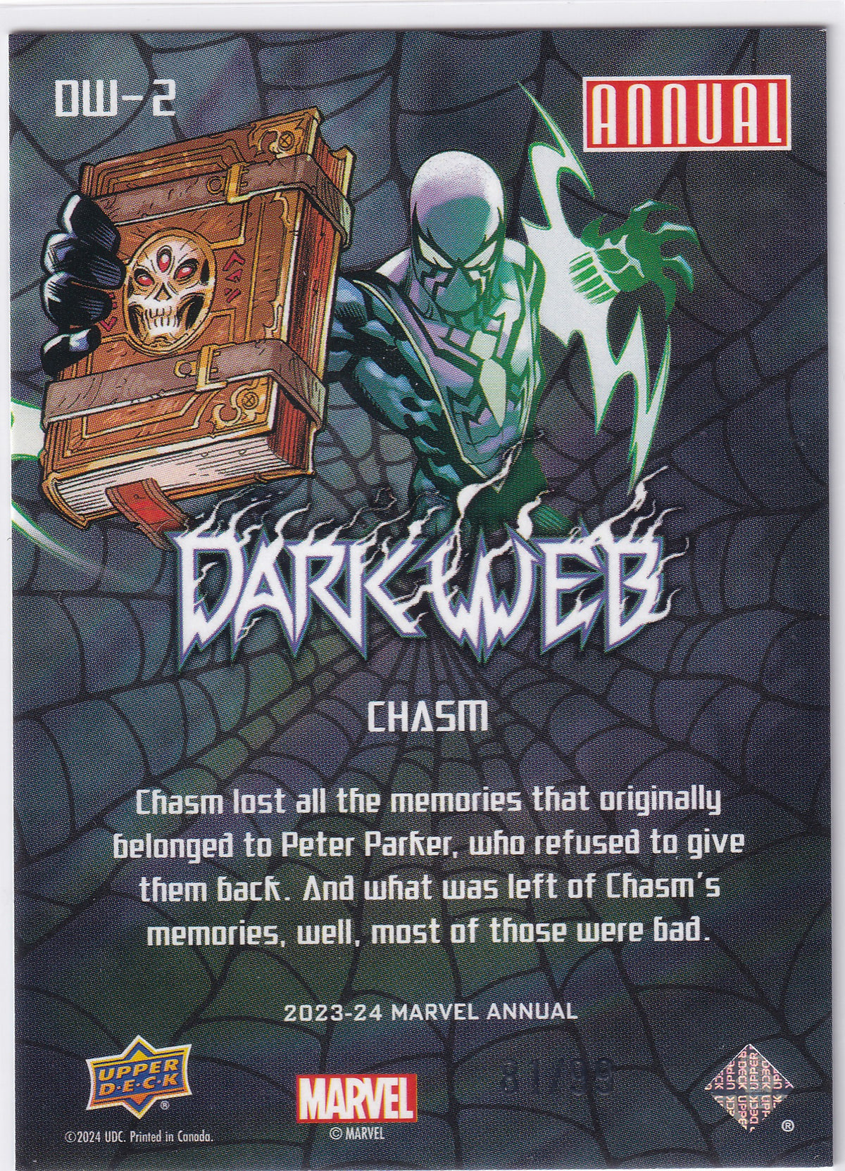 2023-24 Marvel Annual Chasm Dark Web 61/99 DW-2