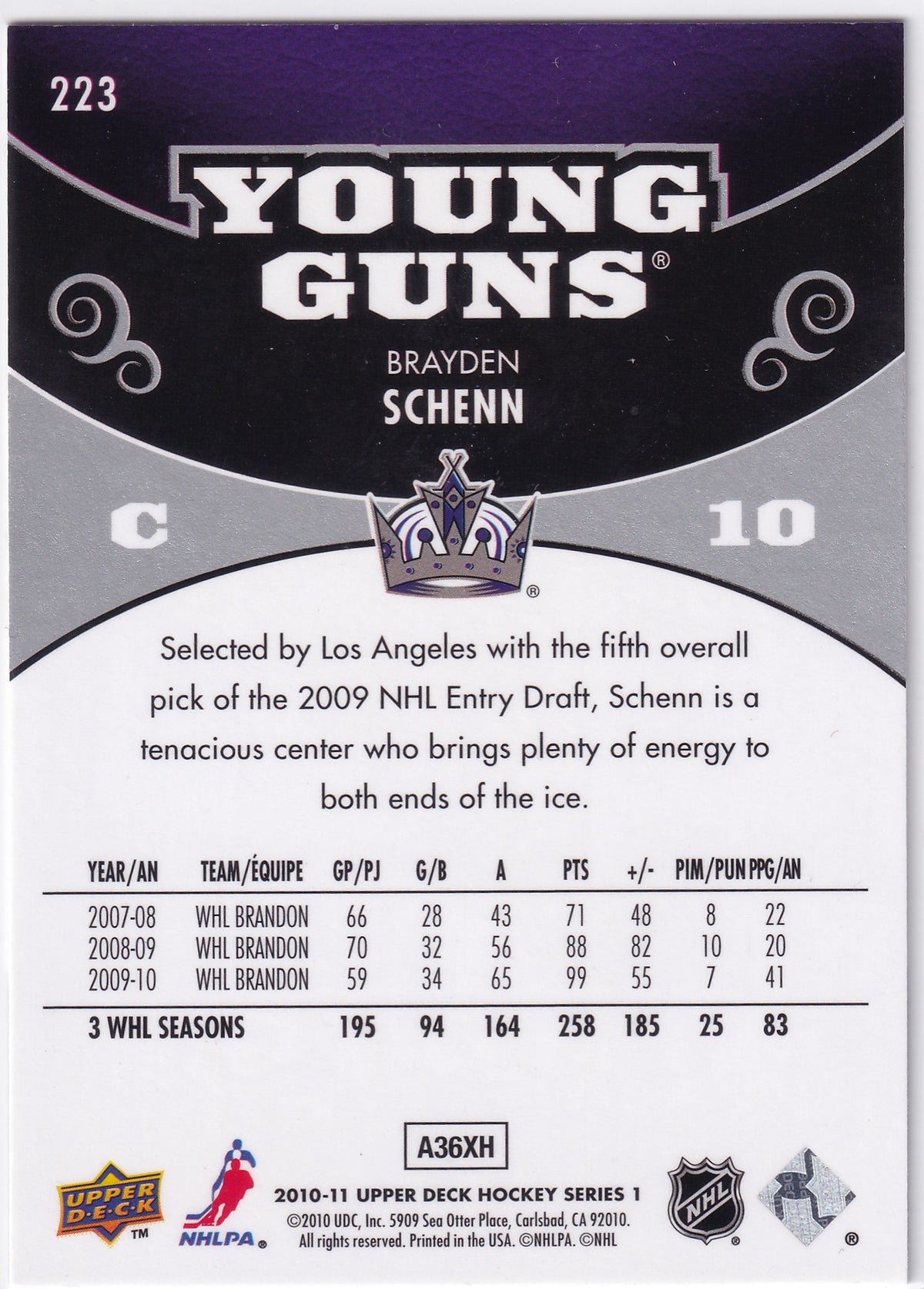 2010-11 Upper Deck Series One Brayden Shenn #223