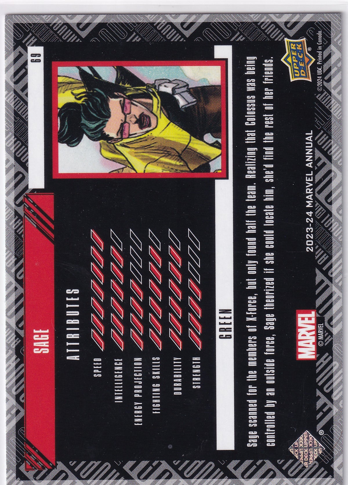 2023-24 Marvel Annual Sage Green 143/199 #69