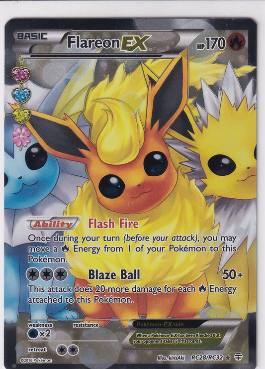 *MP* Flareon EX Full Art RC28/RC32 Pokemon Generations: Radiant Collection