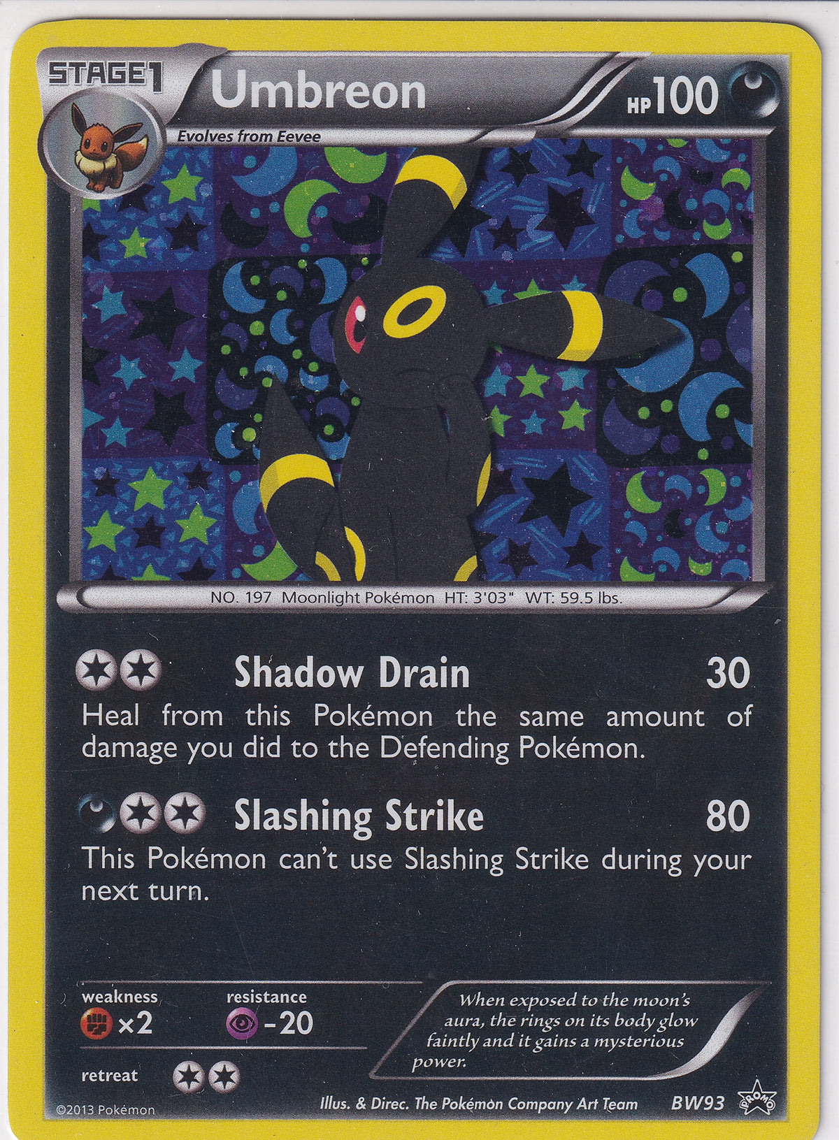 *LP* Umbreon Holo Rare Promo - Black & White Promo BW93 Pokemon Card