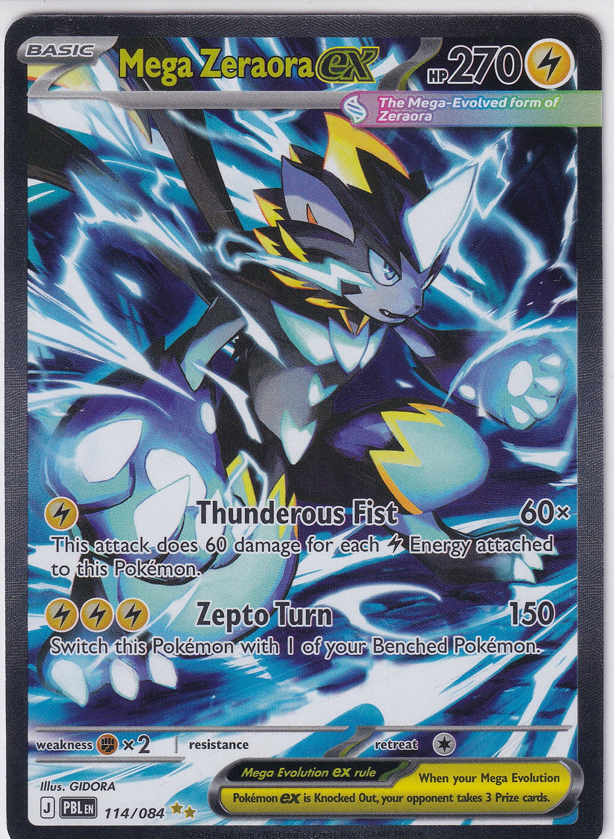 Mega Zeraora EX Special Illustration Rare - Pitch Black 114/084 Pokemon Card