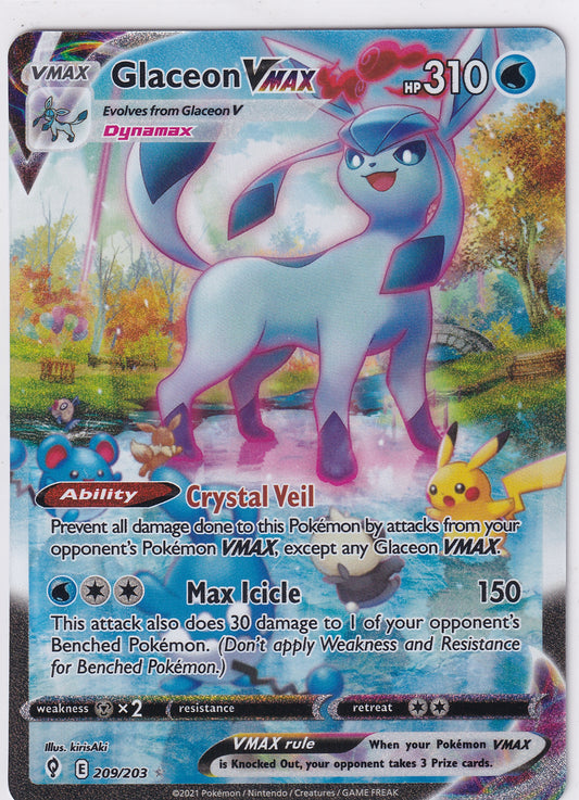 Glaceon VMAX (Alternate Art Secret) Evolving Skies Secret Rare 209/203