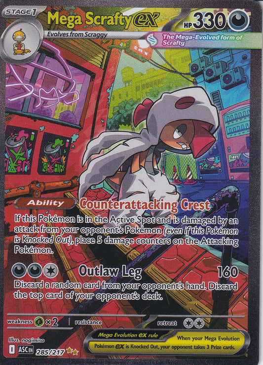 Mega Scrafty ex 285/217 Pokemon Mega Evolution Ascended Heroes