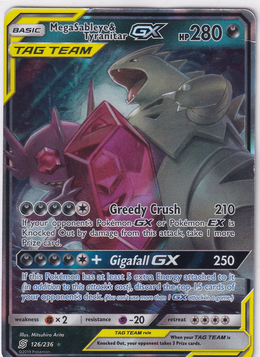 *LP* Mega Sableye & Tyranitar GX Tag Team 126/236 Pokemon Sun & Moon Unified Minds
