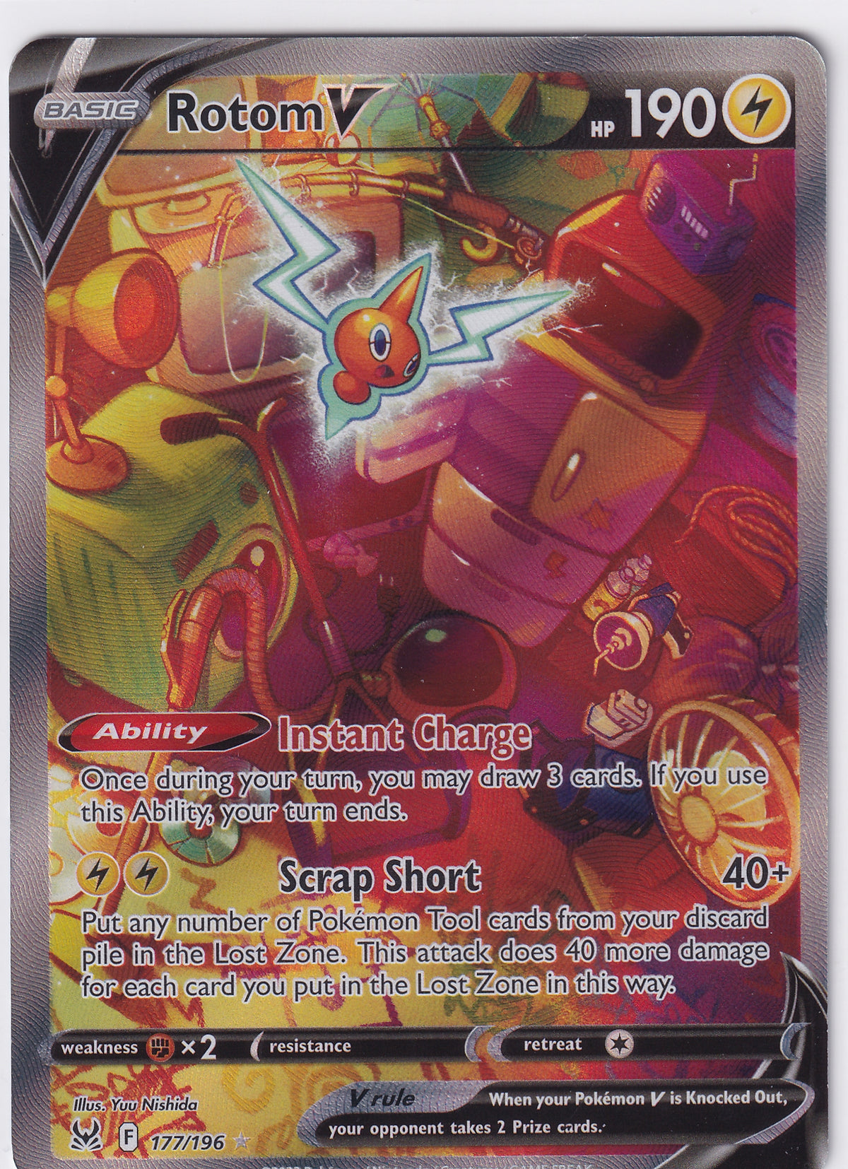 *MP* Rotom V Alternate Full Art 177/196 Pokemon Sword & Shield Lost Origin