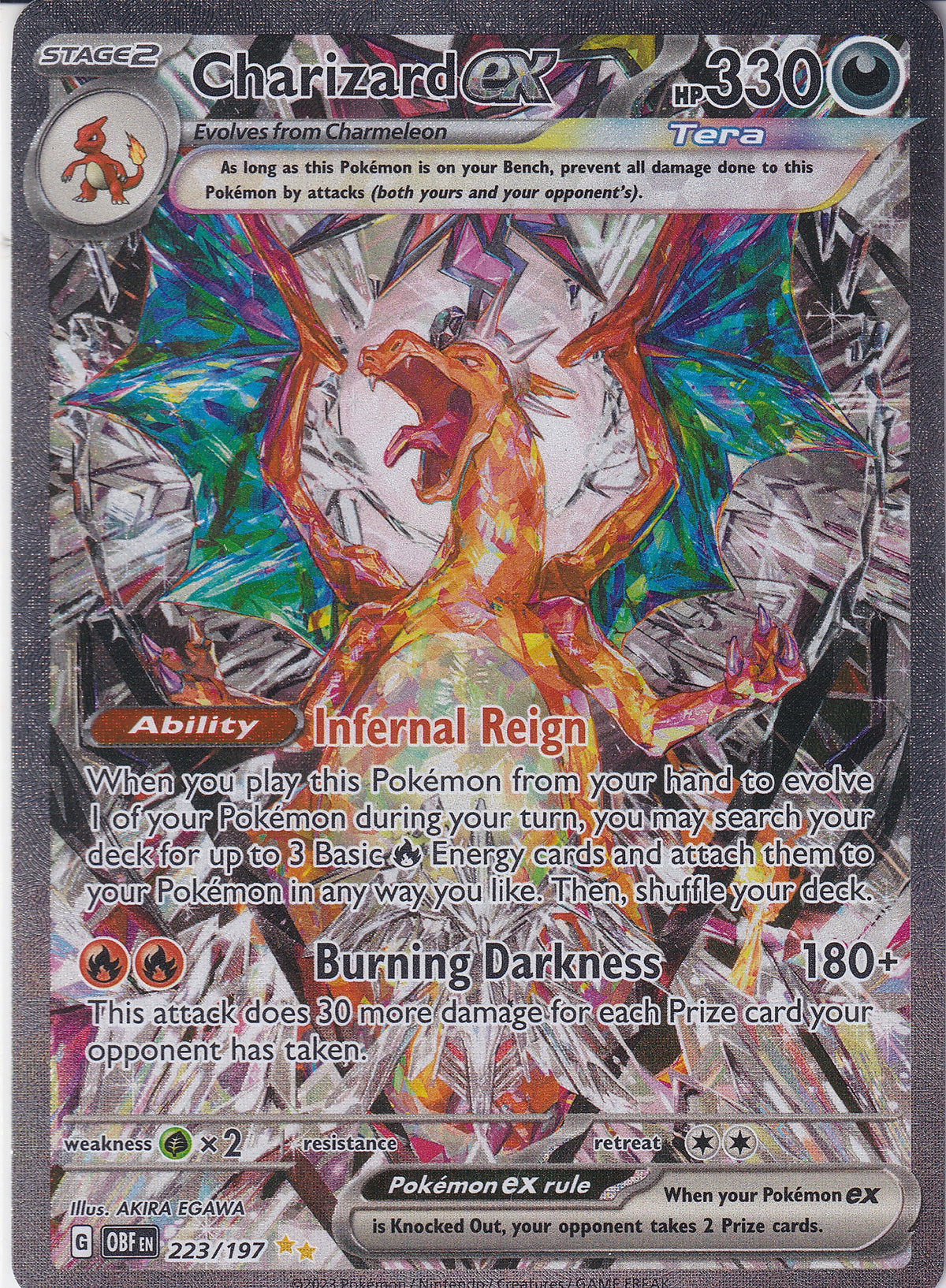 Charizard EX Special Illustration Rare - Obsidian Flames 223/197 Pokemon Card