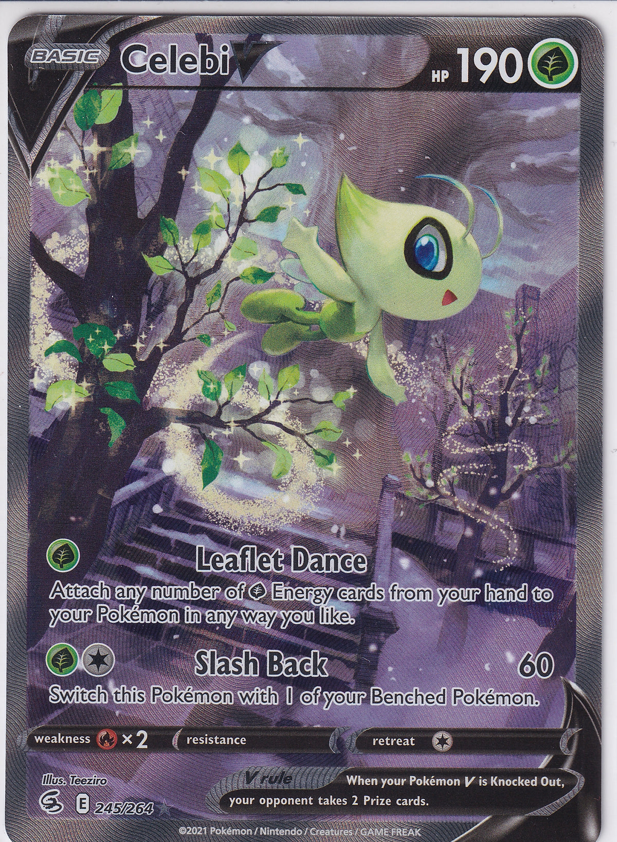 Celebi V (Alternate Full Art) Fusion Strike Ultra Rare 245/264