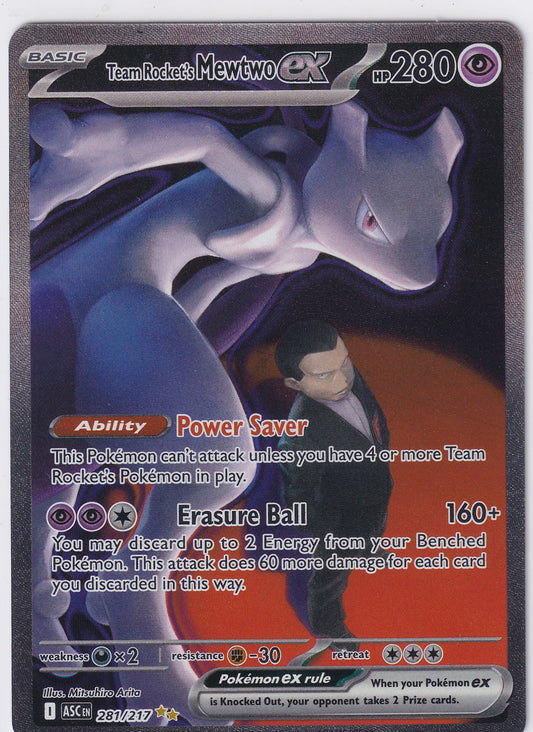 Team Rocket's Mewtwo EX 281/217 Pokemon Ascended Heroes