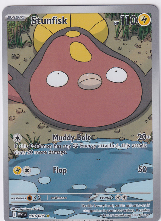 Stunfisk Illustration Rare - White Flare 118/086 Pokemon Card