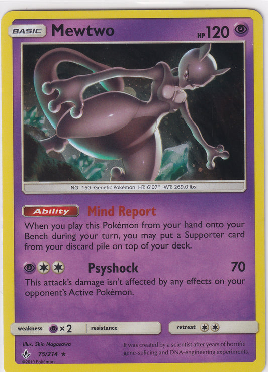 Mewtwo Cosmos Holo Costco Exclusive 75/214 Pokemon Card