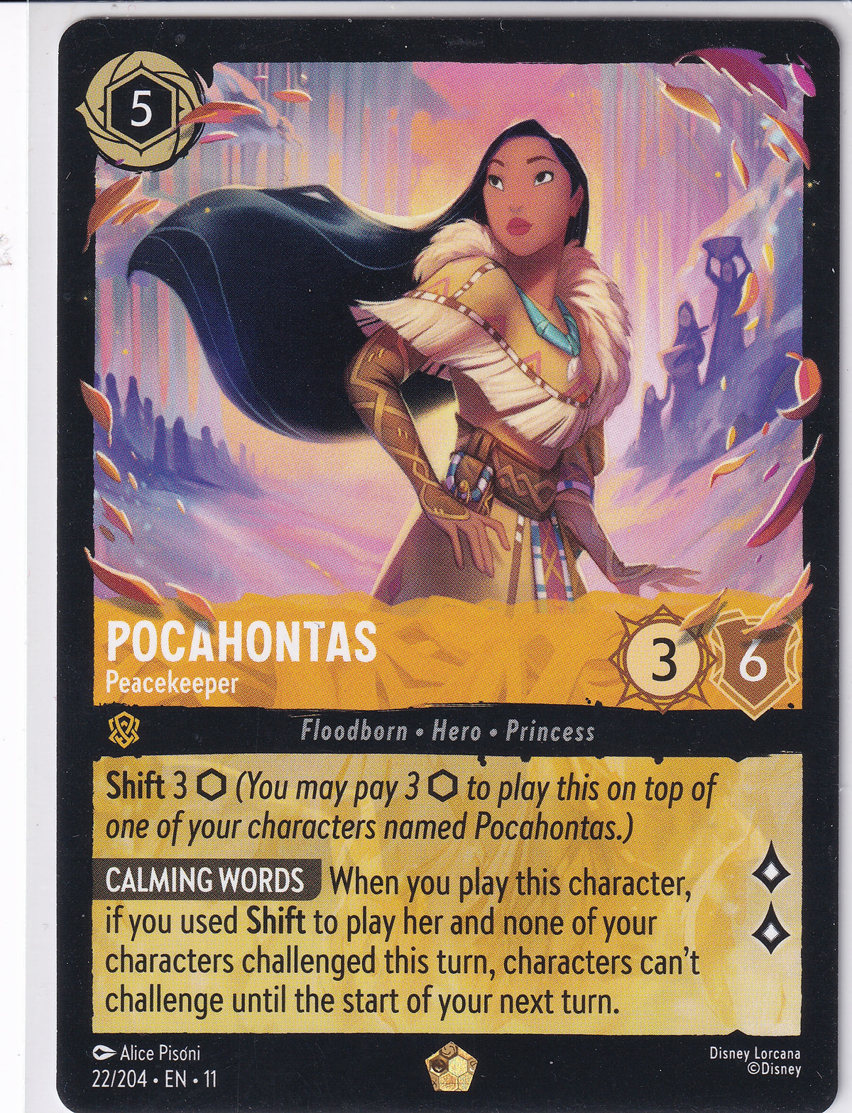 Pocahontas Peacekeeper Legendary - Winterspell 22/204 Lorcana Card