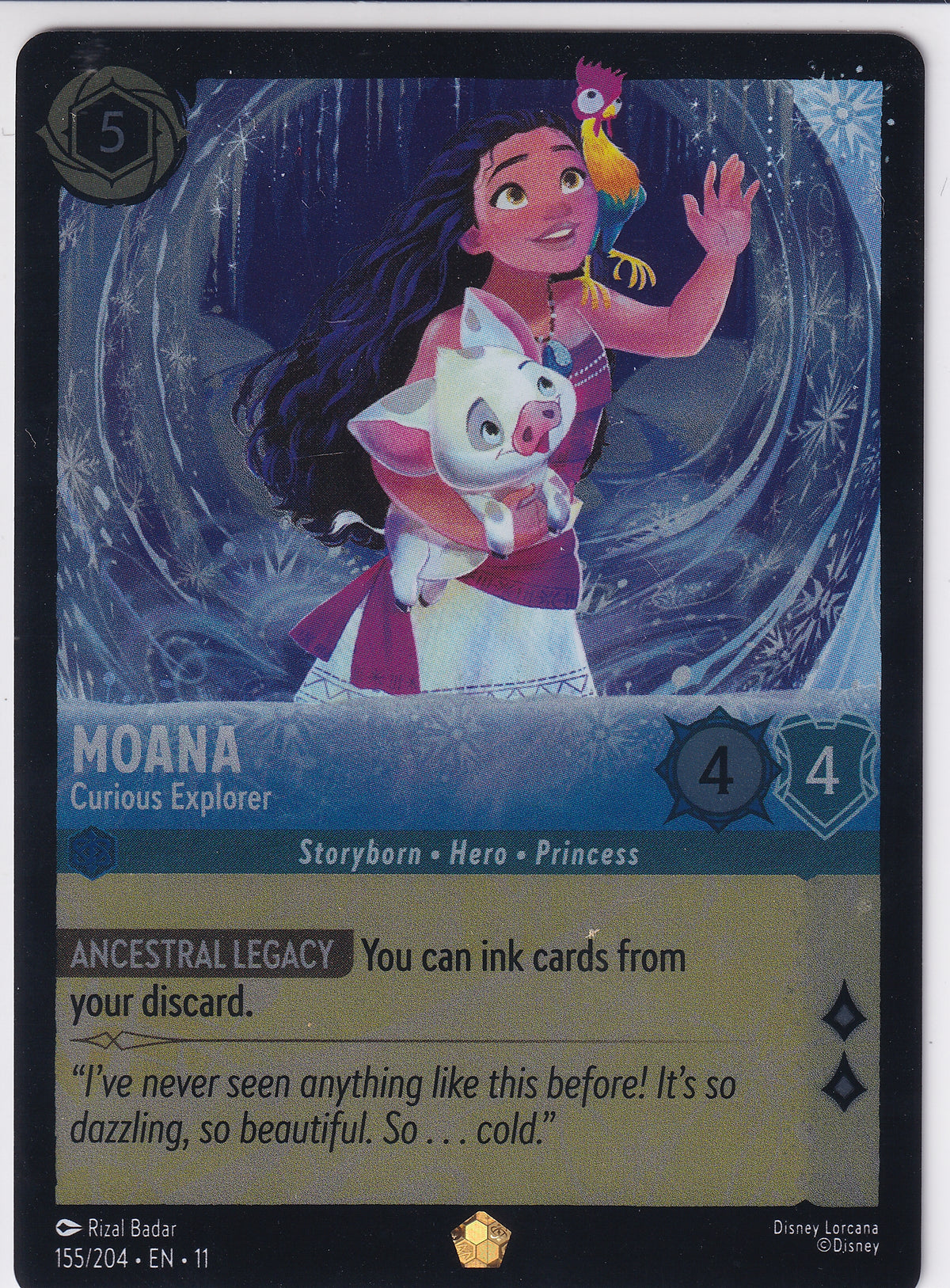 Moana Curious Explorer Legendary - Winterspell 155/204 Lorcana Card