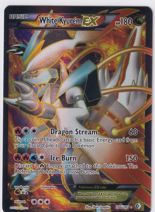 *LP* White Kyurem EX Ultra Rare - Boundaries Crossed 146/149 Pokemon Card