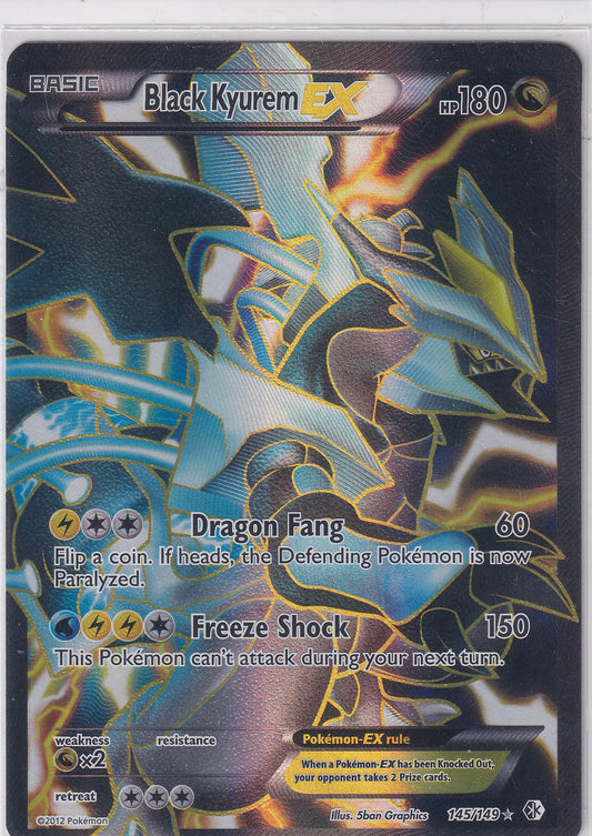 *LP* Black Kyurem EX Ultra Rare - Boundaries Crossed 145/149 Pokemon Card
