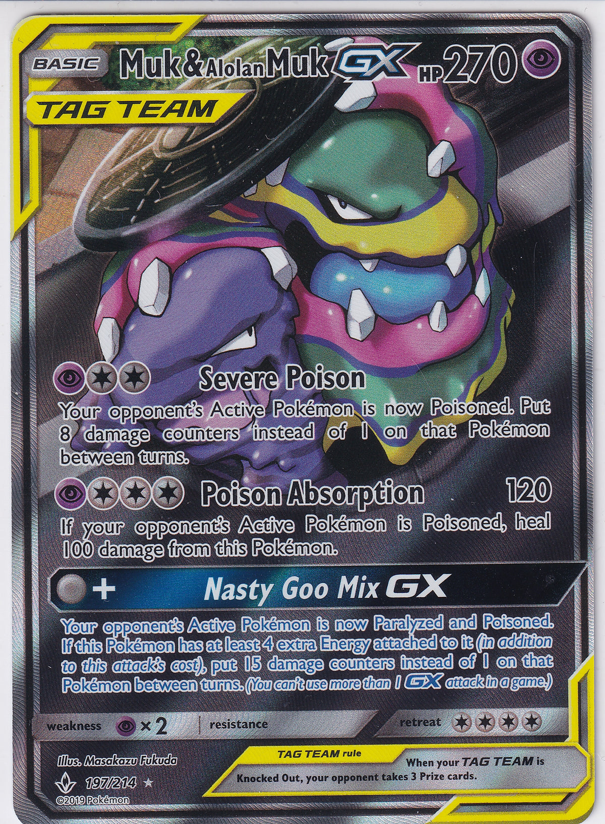 Muk & Alolan Muk GX 197/214 Tag Team Pokemon Sun & Moon Unbroken Bonds