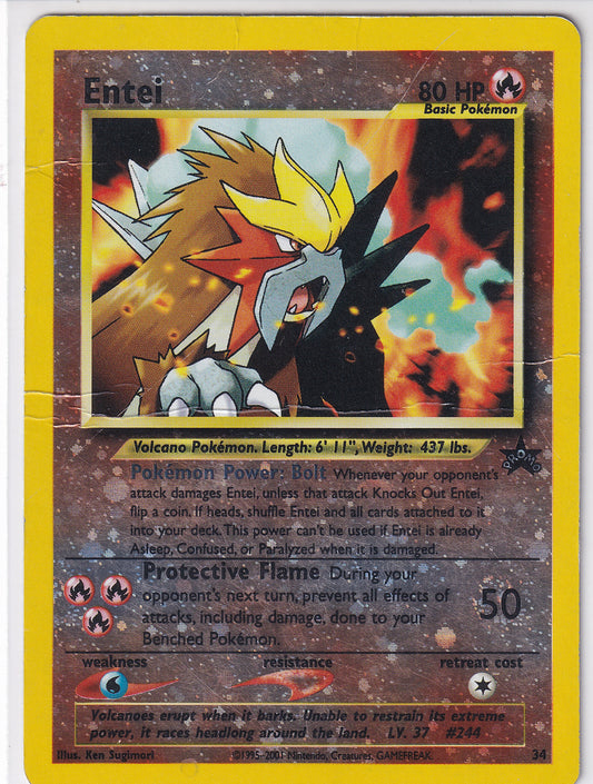 *DMG* Entei Reverse Holo - WoTC Promo 34/53 Pokemon Card