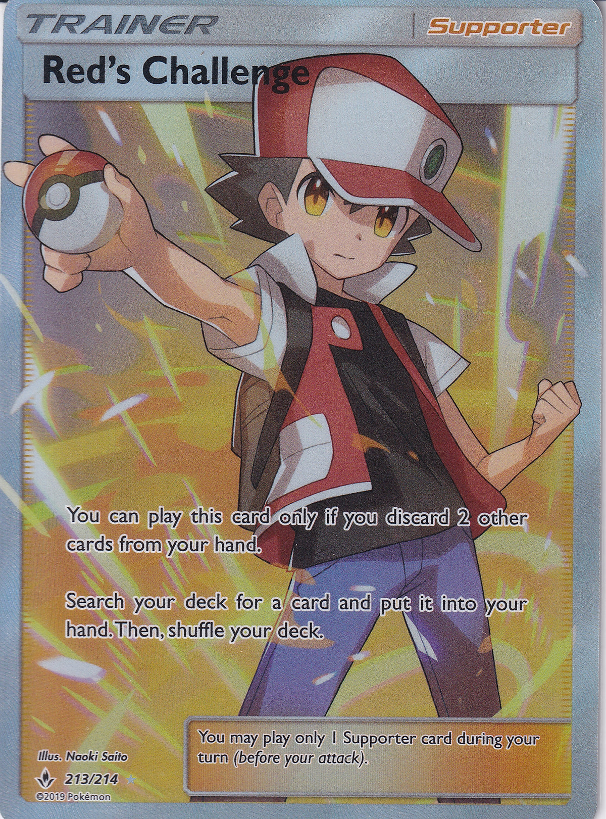 Red's Challenge (Full Art) Unbroken Bonds Ultra Rare 213/214