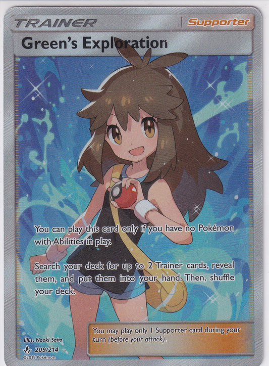 Green's Exploration (Full Art) Unbroken Bonds Ultra Rare 209/214