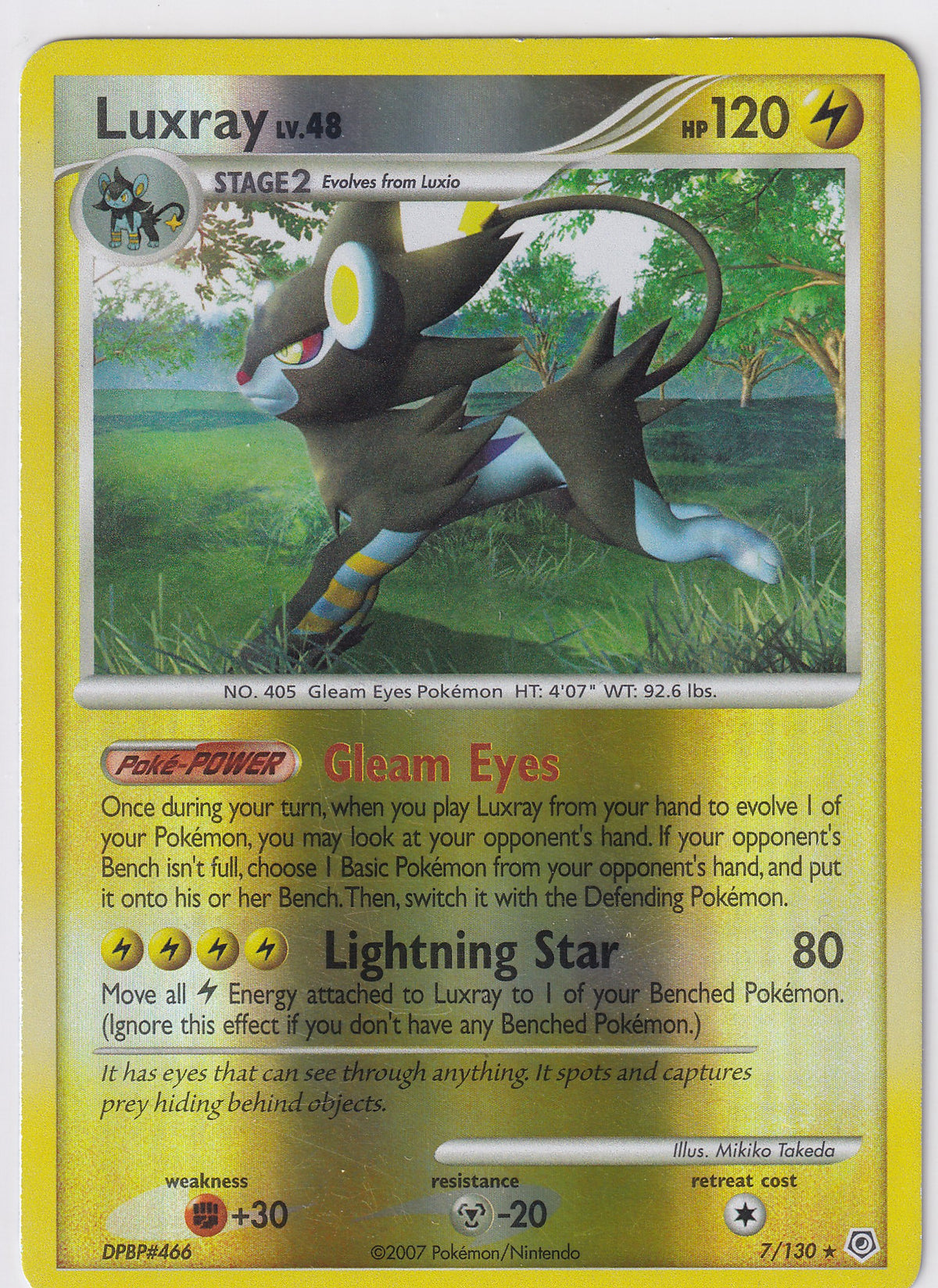 *LP* Luxray 7/130 Pokemon Diamond & Pearl Base Set