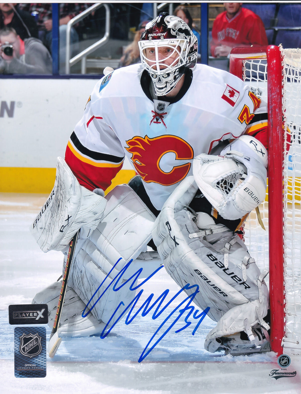 Miikka Kiprusoff Signed Calgary Flames 8x10 Photo White Jersey with COA - Autographed - Auto