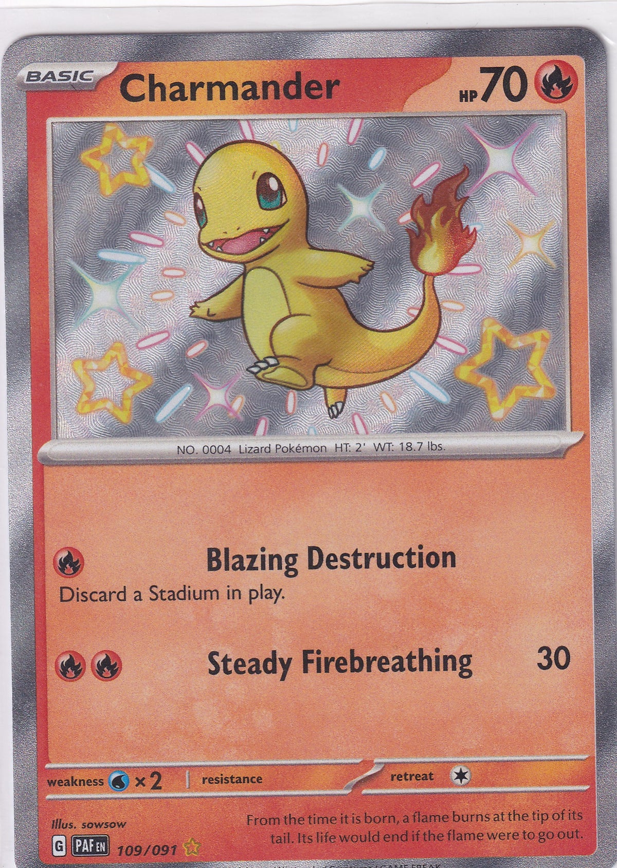 Charmander 109/091 Pokemon Scarlet & Violet Paldean Fates