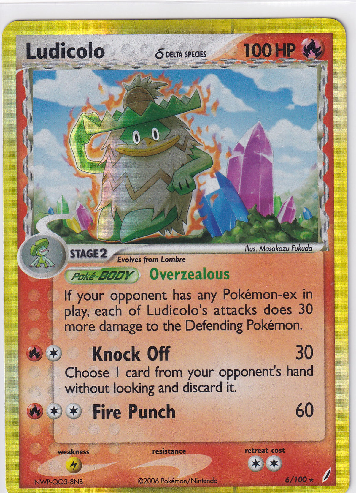 *LP*  Ludicolo (Delta Species) 6/100 Pokemon EX Crystal Guardians