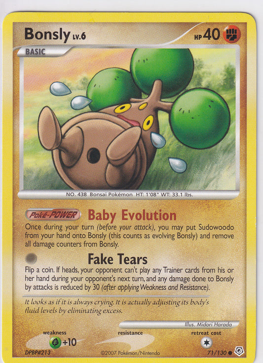 *LP* Bonsly 71/130 Pokemon Diamond & Pearl Base Set